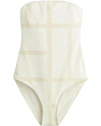 TOTEME - Monogram Strapless Swimsuit - Lyst