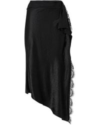 Pinko - Lace-Trim Asymmetric Skirt - Lyst