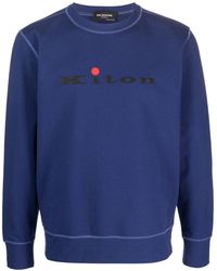 Kiton - Logo-print Crew Neck Sweatshirt - Lyst
