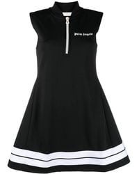 Palm Angels - Logo Print Flared Mini Dress - Lyst