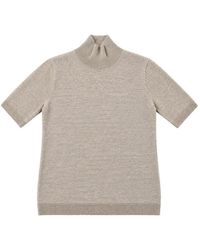 Max Mara - High-Neck Short-Sleeved Sweater - Lyst