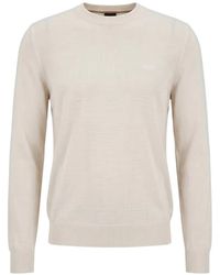 BOSS - Logo-Embroidered Crew-Neck Sweater - Lyst
