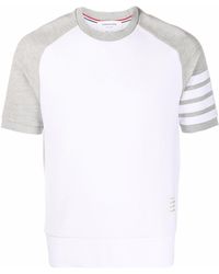 Thom Browne - T-shirt Met 4 Strepen - Lyst