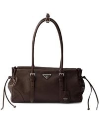Prada - Bonnie Medium Antiqued Leather Tote Bag - Lyst