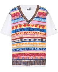 Love Moschino - Printed Cotton Jersey T-Shirt - Lyst