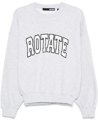 ROTATE BIRGER CHRISTENSEN - Embroidered-Logo Crew-Neck Sweatshirt - Lyst