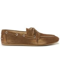 Miu Miu - Logo-Embossed Suede Loafers - Lyst