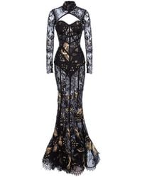 MITILIANE COUTURE - Embroidered Lace Maxi Dress - Lyst