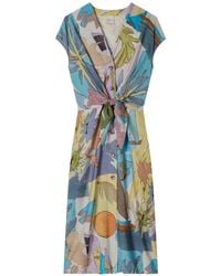 Paul Smith - River Collage Graphic-Print Tie-Front Dress - Lyst
