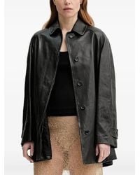 Bally - Buttoned Leather Jacket - Lyst