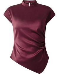 Shanghai Tang - Blouse Drapée Tang Top À Col Montant - Lyst