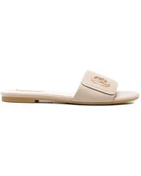Liu Jo - Sandy Logo-Plaque Sandals - Lyst