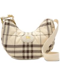 Burberry - Horseshoe Quilted Checked Cross Body Bag - Lyst