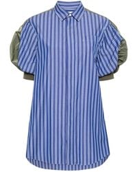 Sacai - Panelled Striped Minidress - Lyst
