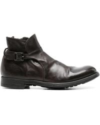 Officine Creative - Buckle-Strap Leather Ankle Boots - Lyst