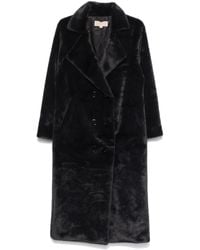 MICHAEL Michael Kors - Long Double-Breasted Faux Fur Coat - Lyst