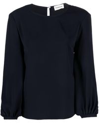 P.A.R.O.S.H. - Bishop Sleeves Round-neck Blouse - Lyst