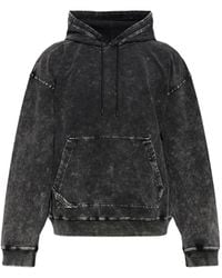 DIESEL - Treated Denim-Effect Hoodie - Lyst