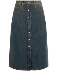 Fendi - Washed Denim Skirt - Lyst