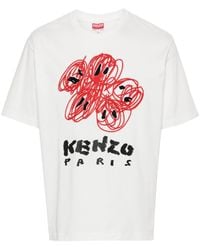 KENZO - T-Shirt Drawn Varsity - Lyst