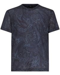 Etro - T-Shirt With Paisley Print - Lyst