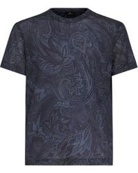 Etro - T-Shirt With Paisley Print - Lyst