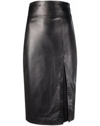 Manokhi - Laura Leather Pencil Skirt - Lyst