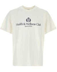 Sporty & Rich - Logo-Print Cotton T-Shirt - Lyst