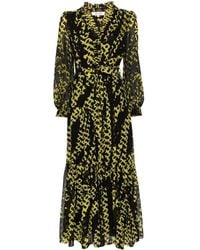 Diane von Furstenberg - Abstract-pattern Semi-sheer Flared Dress - Lyst