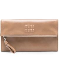 Miu Miu - Logo-Embossed Leather Cross Body Bag - Lyst