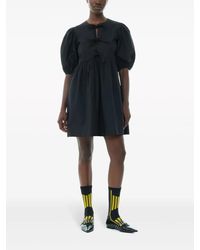 ganni league oversized mini dress GANNI  BLACK FUTURE MESH OVERSIZED MINI DRESS OFF-WHITE FUTURE MESH OVERSIZED  MINI DRESS