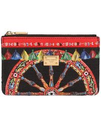 Dolce & Gabbana - Carretto-Print Canvas Card Holder - Lyst