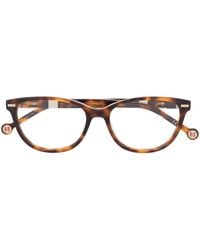 Carolina Herrera - Tortoiseshell-Effect Geometric-Frame Glasses - Lyst