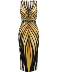Roberto Cavalli - Ray Of Print Midi Dress - Lyst