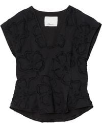 3.1 Phillip Lim - Geblümte Bluse Mit V-Ausschnitt - Lyst