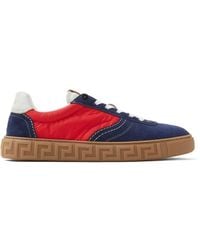 Versace - Greca Suede & Nylon Sneakers - Lyst