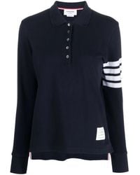 Thom Browne - 4-Bar Long-Sleeved Polo Shirt - Lyst