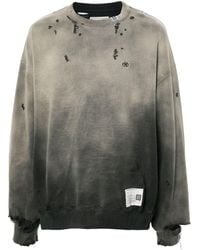 Maison Mihara Yasuhiro - Faded-effect Distressed Cotton Sweatshirt - Lyst