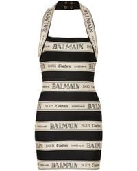 Balmain - Short Dress With Open Back - Lyst