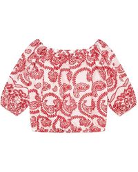 Maliparmi - Off-Shoulder Top Met Paisley-Print - Lyst