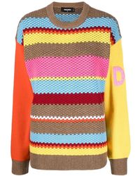 DSquared² - Jersey De Punto Grueso A Rayas - Lyst