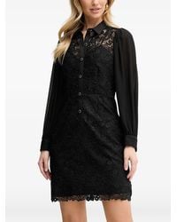 Morgan - Vestido corto con botones - Lyst