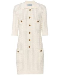 Prada - Cable-knit Cotton Mini Dress - Lyst