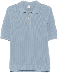 Eleventy - Ribbed Cotton Polo Shirt - Lyst