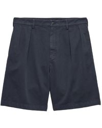 Prada - Pleated Bermuda Shorts - Lyst