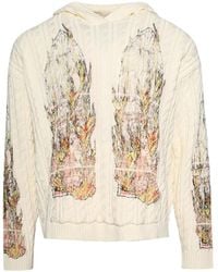 Who Decides War - Flame Hoodie Mit Zopfmuster - Lyst