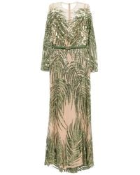 Elie Saab Bead Embroidred Long Dress in Pink | Lyst