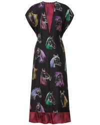 Moschino - Horse-Print Panelled Dress - Lyst