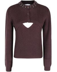 Isabelle Blanche - Cut-Out Embellished Sweater - Lyst