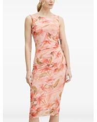 Fracomina - Midi-Jurk Met Bloemenprint - Lyst